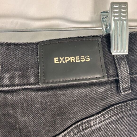 Express Jeans Women's 4 Black Mom Jean Super High Rise Cotton Blend Pockets - Picture 9 of 10